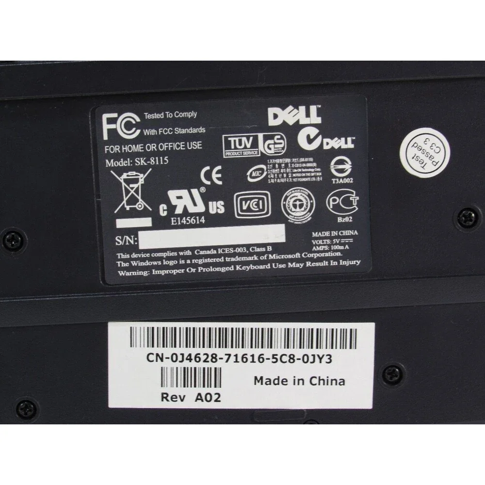 Dell Wired Keyboard KB212-B for PC USB Full Size Standard Layout - Lot Of 2